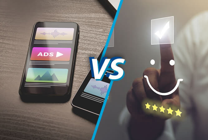 Graphic of advertising vs. digital customer care