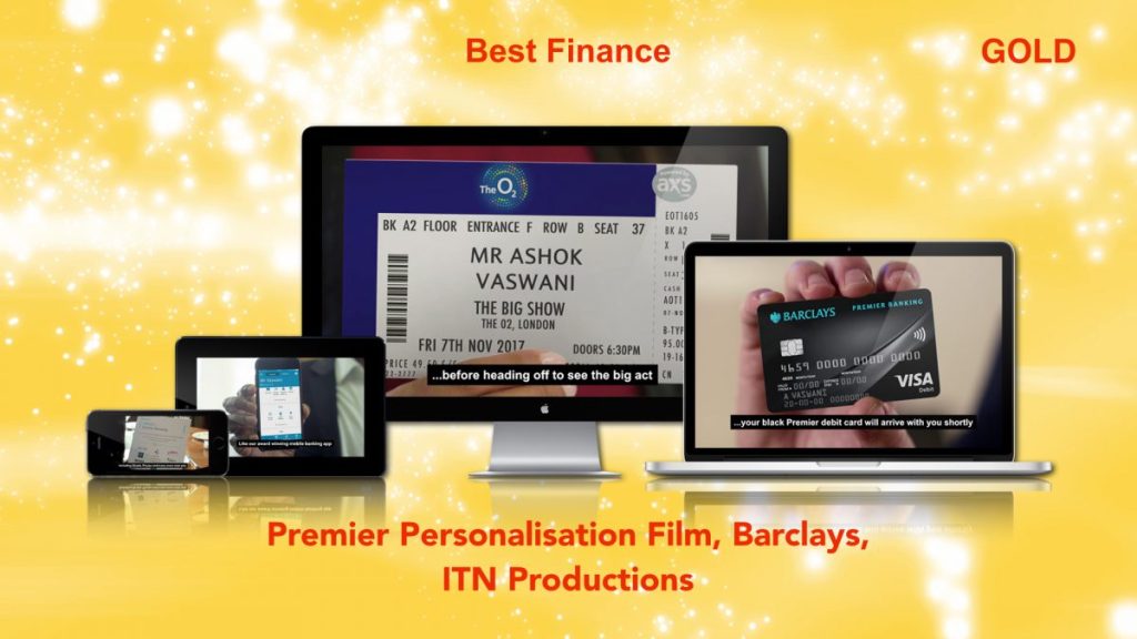 ITN Productions Wins at 2016 Content Marketing Awards for Barclays Personalized Video Campaign