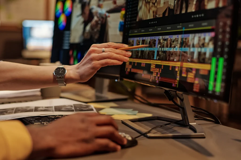 In-house studio editing video without AI
