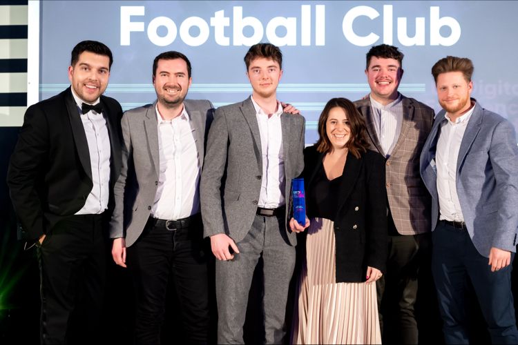 Southampton Football Club team after winning personalisation award