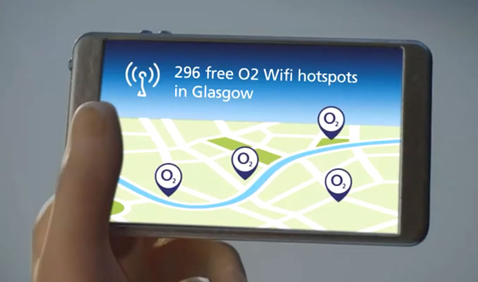 The number of O2 WiFi hotspots in Glasgow