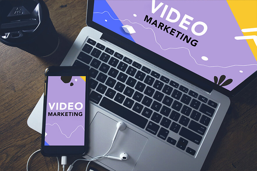 video marketing shown on a laptop and mobile phone for 2022 trends