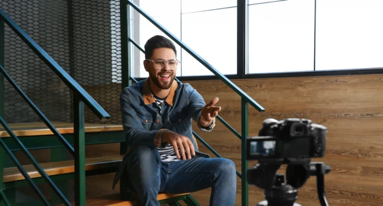video marketer recording with camera before AI